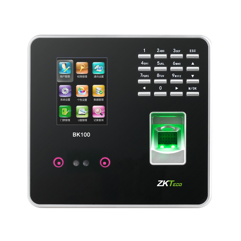 ZKTeco熵基科技BK100pro指紋式人臉識(shí)別打卡機(jī)考勤機(jī)面部識(shí)別簽到機(jī)考勤門禁一體機(jī)公司員工上下班刷臉打卡器