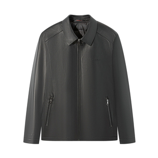 【可拆卸鹅绒内胆】柒牌绵羊真皮皮衣男士26冬季新款商务休闲外套