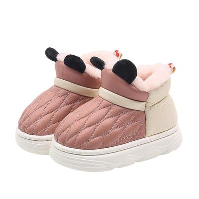 搭档兔休闲儿童冬季PU防水棉拖鞋