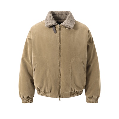 Ave.29th羊羔毛拼领麂皮棉服外套