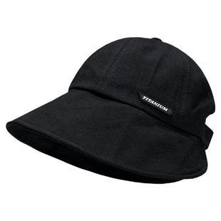 可扎马尾帽子女春夏季遮阳防晒太阳帽防紫外线2025新款遮脸渔夫帽