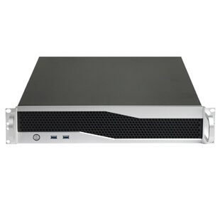 2u服务器机箱铝面板台达1+1冗余双电源eatx主板450mm深机架式工控