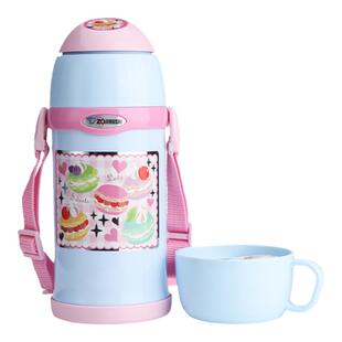 日本进口象印不锈钢儿童保温杯带吸管杯幼儿园男女水壶450/600ml