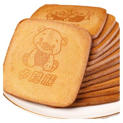 蜜松煎饼小熊薄脆饼干整箱小零食