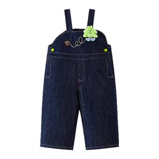 [软牛仔]迷你巴拉巴拉男女童裤子春新品宽松直筒裤宝宝背带裤