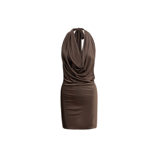 DUE E CHEN Cowl Neck 荡领挂脖包臀连衣裙｜多种穿法
