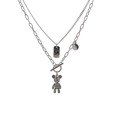 冷淡风刻字复古做旧项链