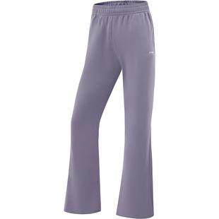 李宁奶芙裤丨阔腿裤女冬季微喇裤休闲加绒运动裤直筒黑色卫裤女款