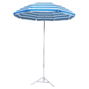户外露营遮阳伞沙滩钓鱼伞花园庭院蓝白条流苏伞摆摊加厚大帐篷伞