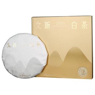 文新茶叶白茶2019年寿眉紧压金质老白茶饼300g送礼盒装