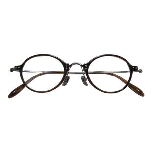 蔡司冷茶色高度数近视眼镜女款可配度数小圆框厚边眼镜框眼睛男款