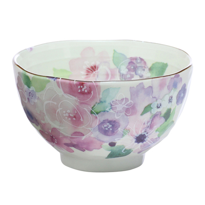 ceramic蓝陶瓷餐具水彩花卉小碗