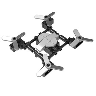 小颗粒积木MOC四轴飞行器无人机遥控飞机碟 军事特警场景配件模型