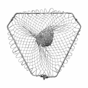 折叠抄网头加深编织三角球拍线大力马抄网头不锈钢实心折叠抄网头