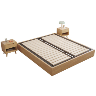 全实木榻榻米钢木排骨架床无床头床酒店民宿地台床落地床可定制