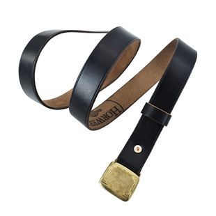 美国霍尔文牛皮经典黄铜合页扣皮带男女款复古绅士手工休闲腰带