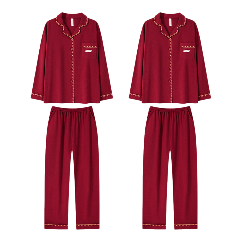 2026马年本命年衣服纯棉红色睡衣女士男士家居服内衣套装新年礼物