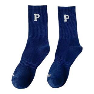 灰色袜子女款纯棉中筒袜潮春夏款运动袜配鲨鱼裤瑜伽裤长筒袜长袜