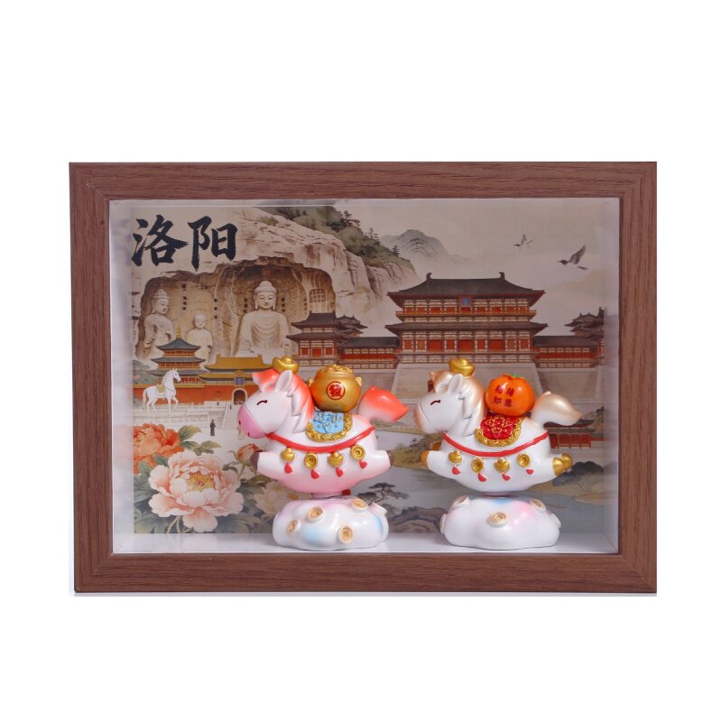 洛阳文创纪念品唐三彩小胖白马寺上有钱摆件河南博物馆特产伴手礼