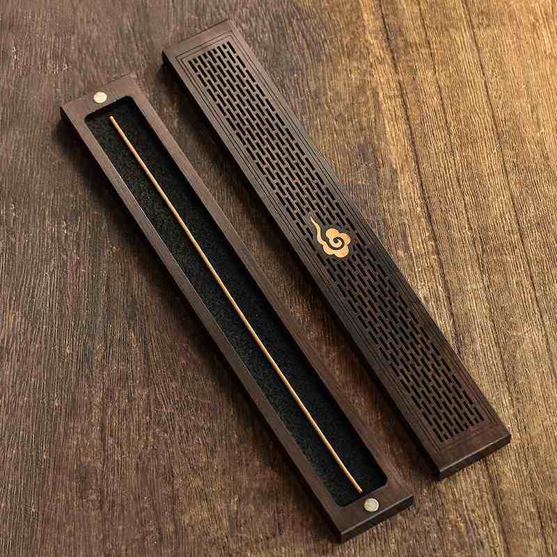 黑檀木镶嵌黄杨香盒祥云实木镂空沉香木质厂家卧熏香炉盒香炉批发