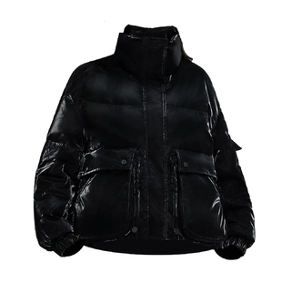 拉夏贝尔羽绒服女2025冬季短款小个子立领时尚韩版加厚保暖外套