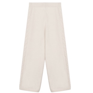 SourceWithU 此刻心动 奶呼呼保暖麻花针织衫直筒针织裤女毛衣