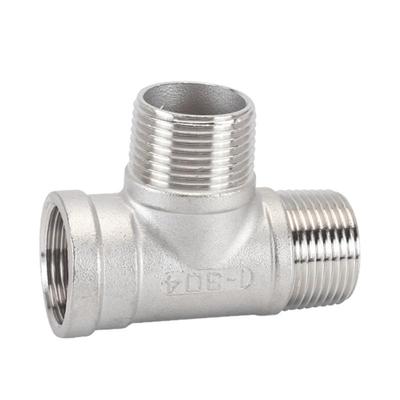 左圆右方304不锈钢三通接头