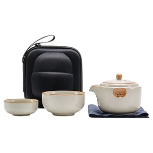 2024新款米黄汝窑茶壶泡茶单壶单个手抓壶汝瓷开片家用泡茶器神器