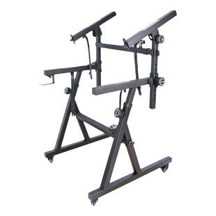 双层加粗金属 Z 型键盘钢琴支架带2寸滑轮电子琴架升降可调节古筝