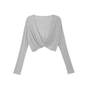 YSH/如风罩衫 扭结宽松轻薄瑜伽服慵懒叠穿显瘦遮肉跑步健身上衣