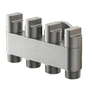 潜水艇一进四出黄铜角阀三出四通五通多出洗衣机马桶水龙头分水器