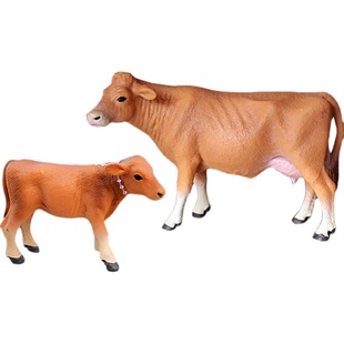 仿真动物玩具模型摆件儿童认知早教牧场奶牛黄牛水牛麝牛山羊绵羊