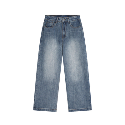 GKKRT复古浅蓝色水洗牛仔裤