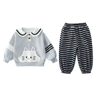 女童春装套装2026新款小童卫衣儿童装洋气时髦宝宝春秋季休闲衣服