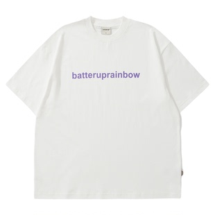 Batterup2026新款潮牌上衣纯棉字母印花宽松简约百搭短袖T恤男夏