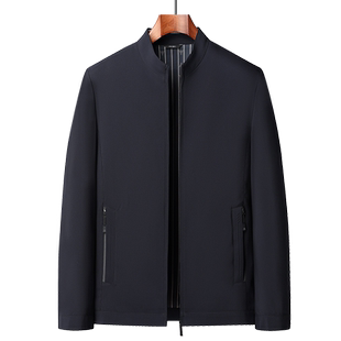 爸爸中山装外套中年男士秋装立领父亲50多岁春秋夹克2025新款男装