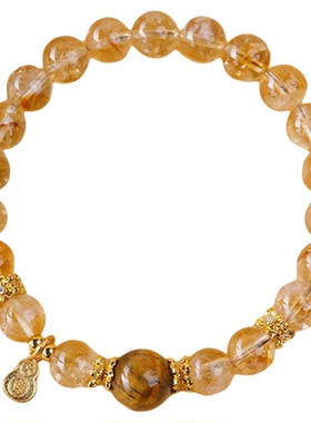 【普陀山正品】黄水晶招财手串