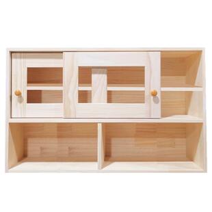 厨房小吊柜墙壁柜推拉门松木实木玻璃门储物柜收纳柜挂墙式定制