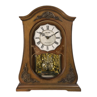 RHYTHM丽声座钟客厅家用中国风2026新款实木创意钟表摆放式台钟