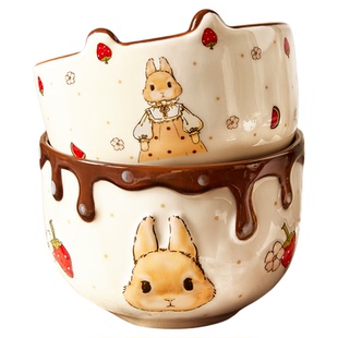 一人食可爱水果盘陶瓷好看漂亮精致酸奶碗碟餐具套装生日礼物女生