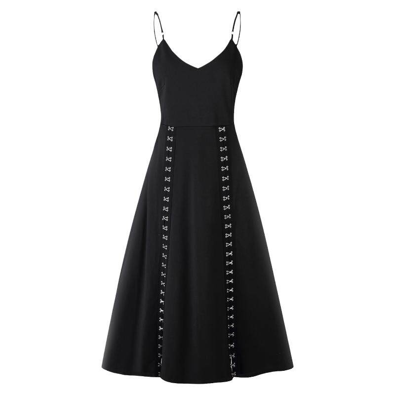 港味chic复古吊带连衣裙2026新款夏ins收腰露背超仙冷淡风裙子女