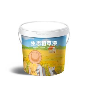 生态稻草泥艺术涂料稻草漆民宿室内墙漆室外墙漆墙面漆夯土黄泥巴