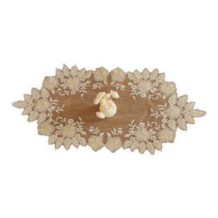 复古法式蕾丝桌布美式中式绣花蕾丝桌布田园欧式床头柜垫手工桌垫