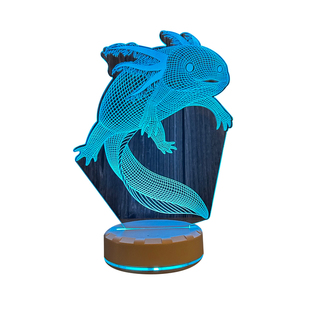 可爱六角恐龙七彩3d小夜灯usb充电桌面装饰灯个性氛围灯酒吧桌灯