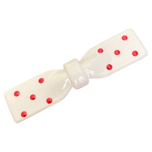 甜美可爱彩色波点蝴蝶结发夹女侧边刘海鸭嘴夹子头饰夏季少女发卡