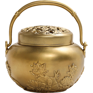 纯铜手炉炭暖手炉古风仿古取暖随身家用室内汉服手捧盘香薰熏香炉