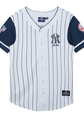 FANATICS x MLB 联名款纽约洋基队NY条纹开衫棒球T恤短袖男女同款