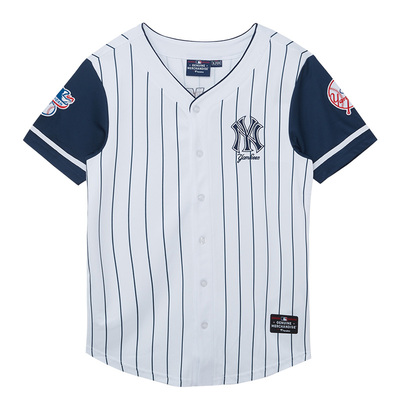 FANATICS x MLB 联名款纽约洋基队NY条纹开衫棒球T恤短袖男女同款