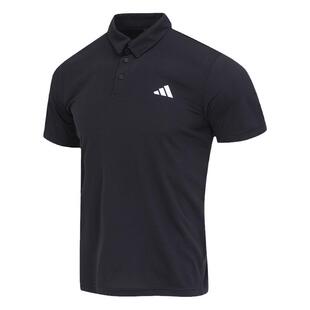 Adidas阿迪达斯2024夏季新款男子休闲运动翻领速干短袖T恤 HR8730