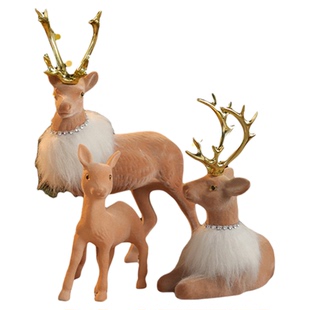 圣诞节装饰品圣诞树摆件装饰道具场景布置仿真麋鹿小鹿公仔圣诞鹿
